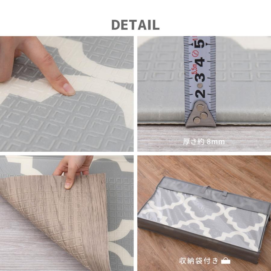プレイマット リバーシブル グレー エクスモロッコ 木目調 マット