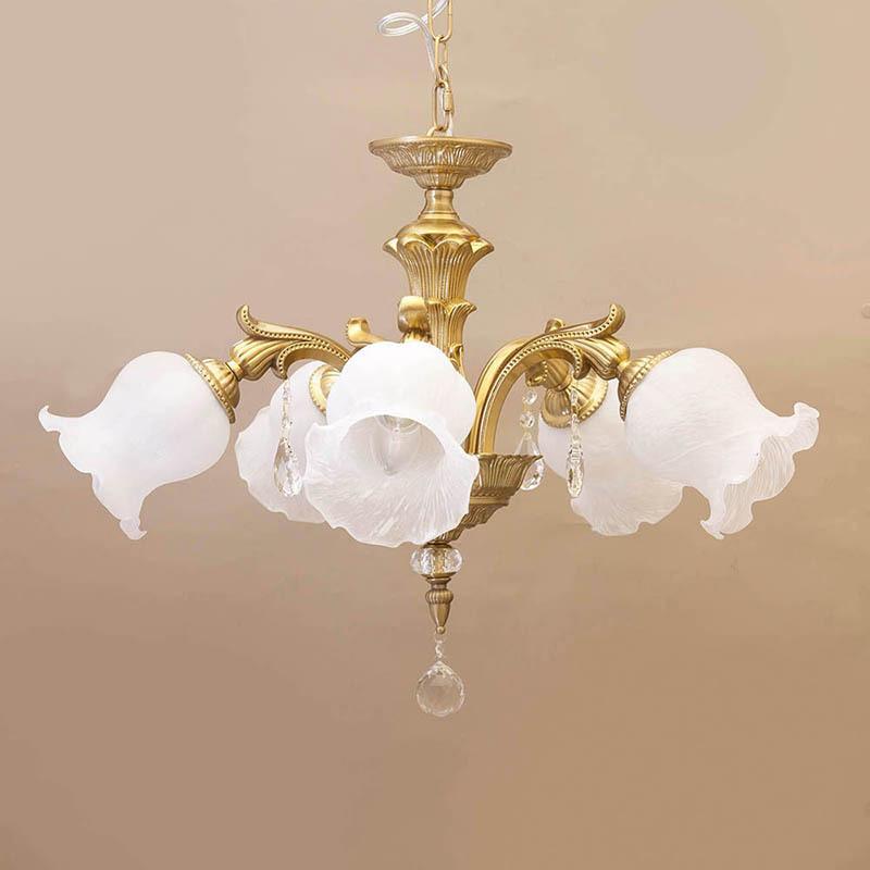 シーリングライト シャンデリア ランプ 天井照明 5灯 ゴールド ガラス