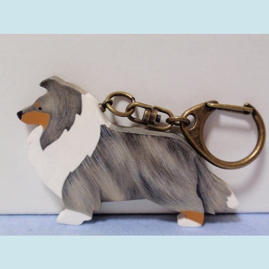 シェルティ シェットランドシープドッグ ブルマール 木製キーリング 犬