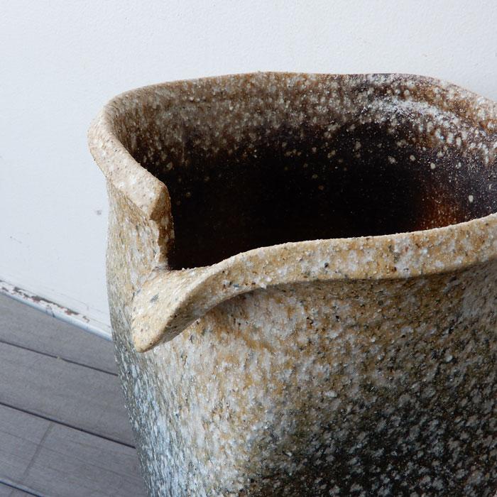 信楽焼 白窯変壺型 傘立 傘立て 陶器 直径30×高さ49cm 壺型 傘立て