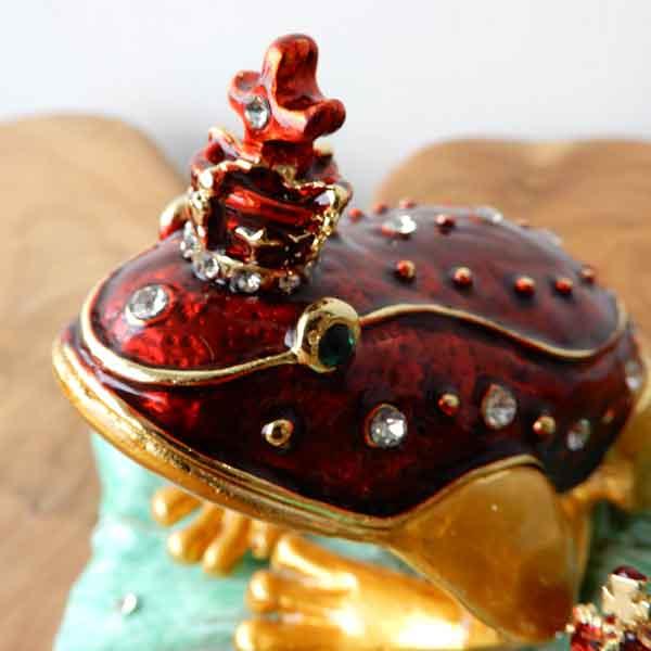 エナメルボックス 赤 ジュエリーケース フロッグ かえる カエル 蛙