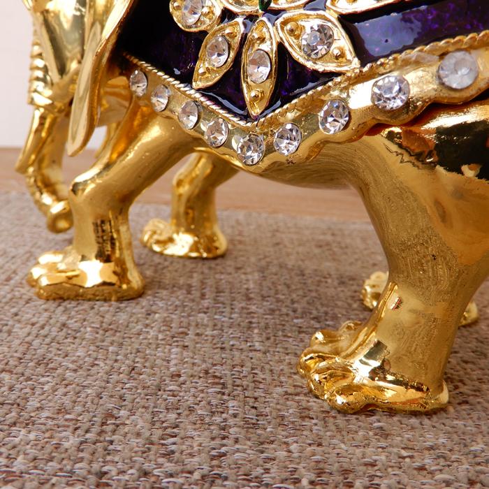 エナメルBOX エレファント 大 象 個性的 金属製 インド オリエンタル