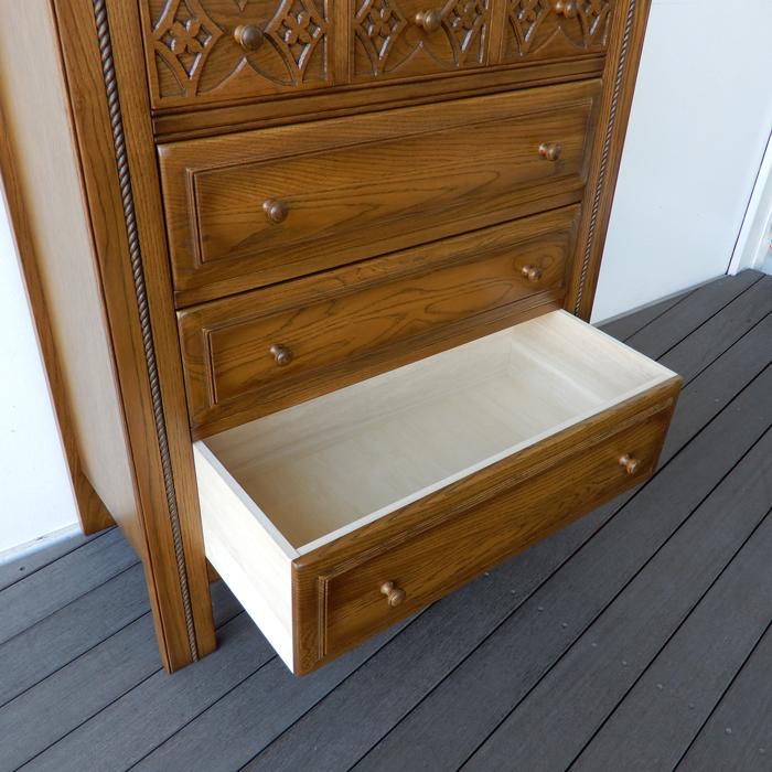 加藤木工 CC チェスト900 チェスト ナラ無垢 おしゃれ 彫刻 幅90 高さ