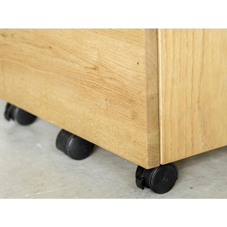 サイドワゴン デスクワゴン キャスター付き 木製 デスクサイドワゴン