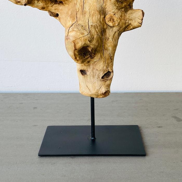 ウッドオブジェ一輪挿し B チーク無垢材 インテリア 一輪挿し 花瓶