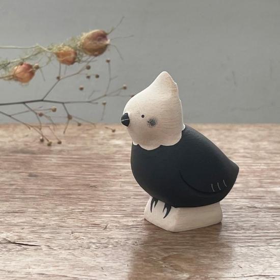 オカメインコの木彫り オカメインコ おかめいんこ cockatiel 鳥 とり