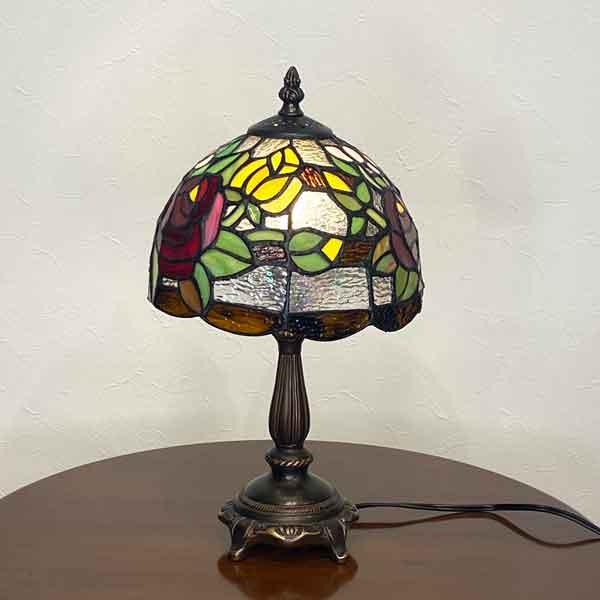 ステンドランプ クラシックローズ ランプ ステンドガラス スタンド照明