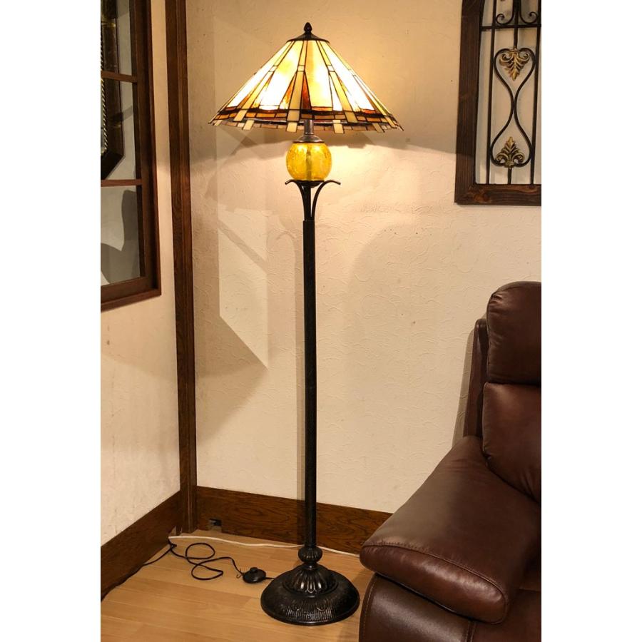 フロアランプ アンティーク ステンドグラスランプステンドランプ