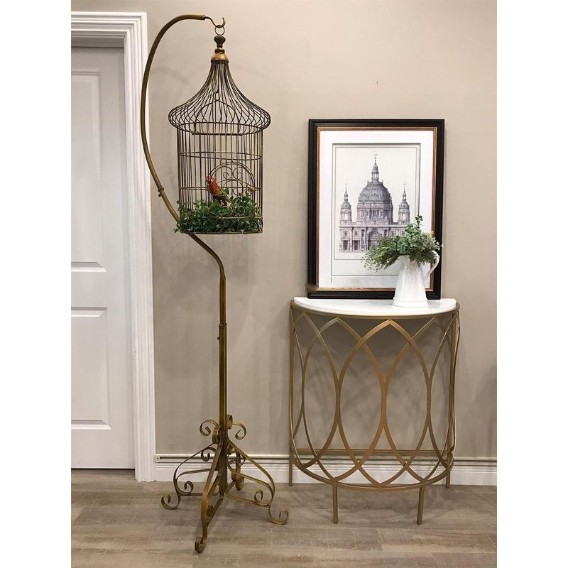 コンソール サイドテーブル 花台 アイアン メタル ゴールド シンプル