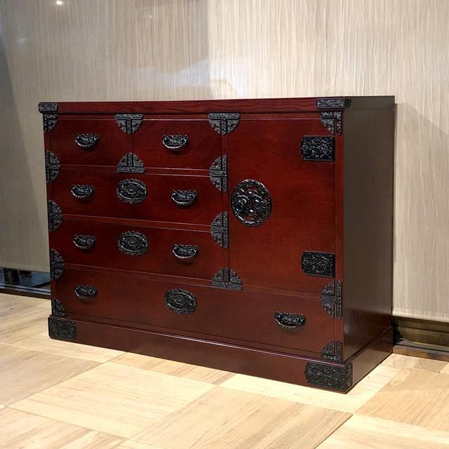 榎津民芸家具 40整理箪笥片開き 民芸家具 和 チェスト 完成品 ミドル