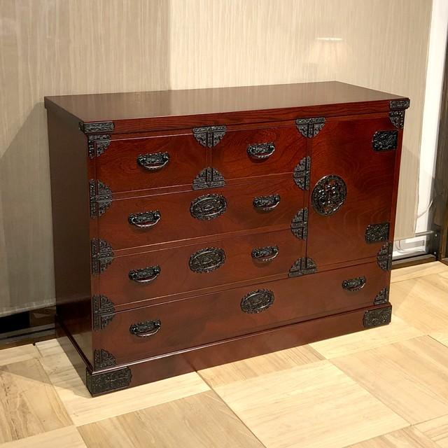 榎津民芸家具 40整理箪笥片開き 民芸家具 和 チェスト 完成品 ミドル