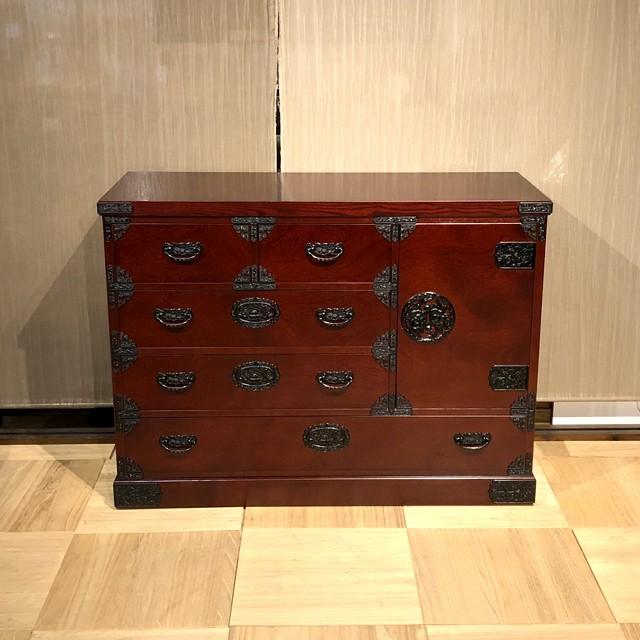 榎津民芸家具 40整理箪笥片開き 民芸家具 和 チェスト 完成品 ミドル