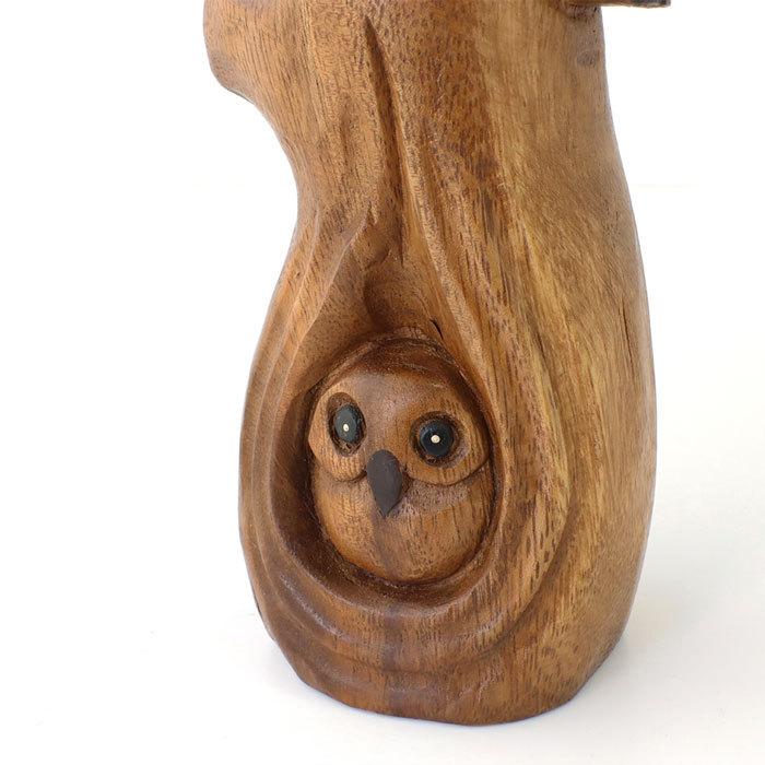 ふくろう フクロウ 置物 木彫り 木製 おしゃれ インテリア雑貨 木製