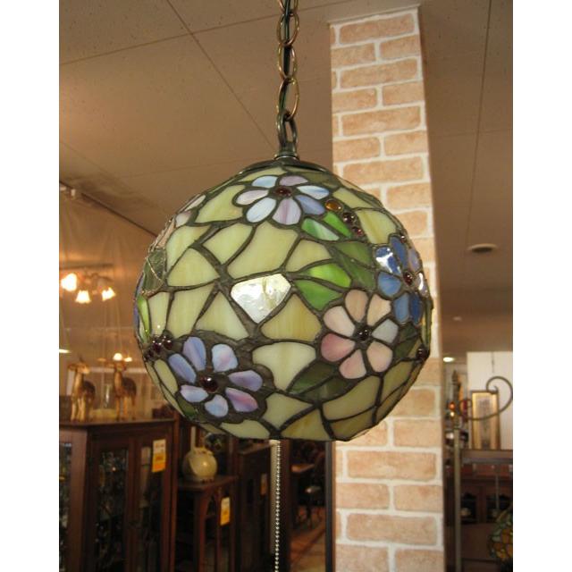 ステンドグラス 照明 ペンダントライト（花丸型） ステンドランプ