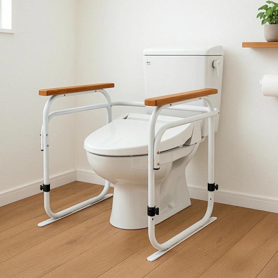 トイレ手すり 立ち上がり 補助 置き型 工事不要 トイレ用アーム 5段階