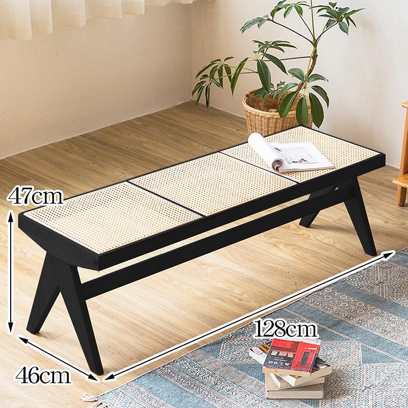 ラタンベンチ 籐編み ラタンチェア 北欧 チークベンチ ジャンヌレ