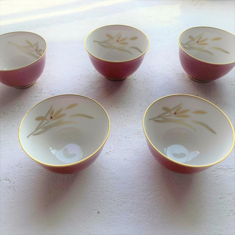 香蘭社 蘭のかがやき 湯のみ5客セット 有田焼 日本製 湯呑み セット