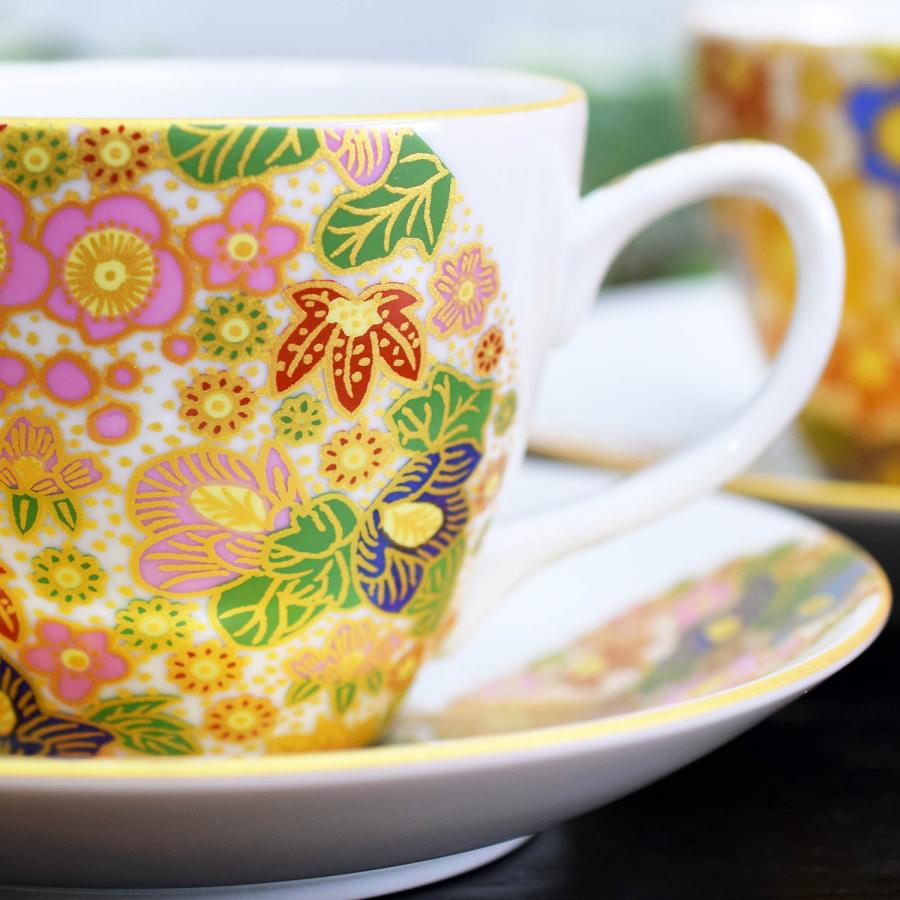 九谷焼 結婚祝い プレゼント 食器 コーヒーカップ ペアセット 花詰