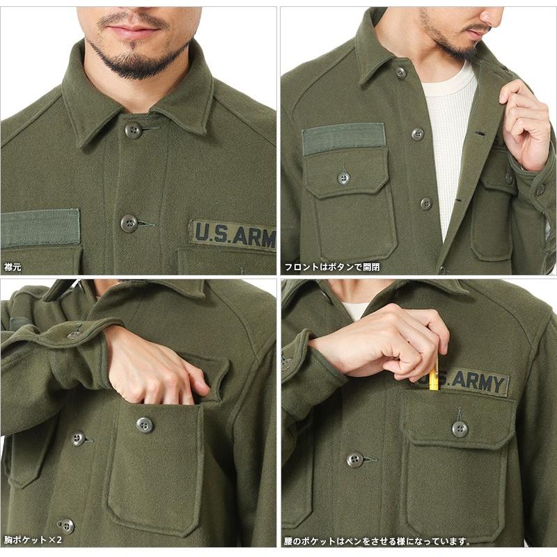 MILITARY（ミリタリー） 実物 USED 米軍 ヴィンテージ ウールシャツ OG