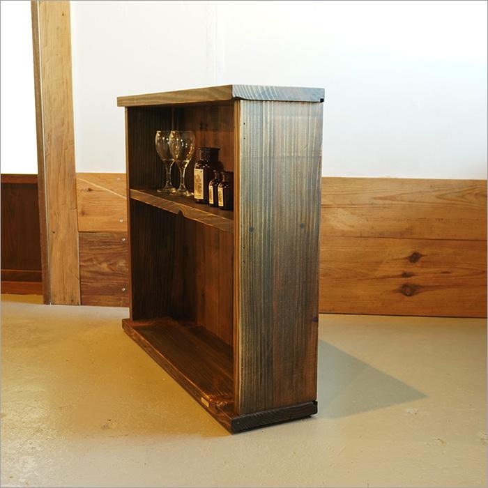 古材 オープンシェルフ 木製 ラック 棚 収納棚 和風 飾り棚 天然木 2段