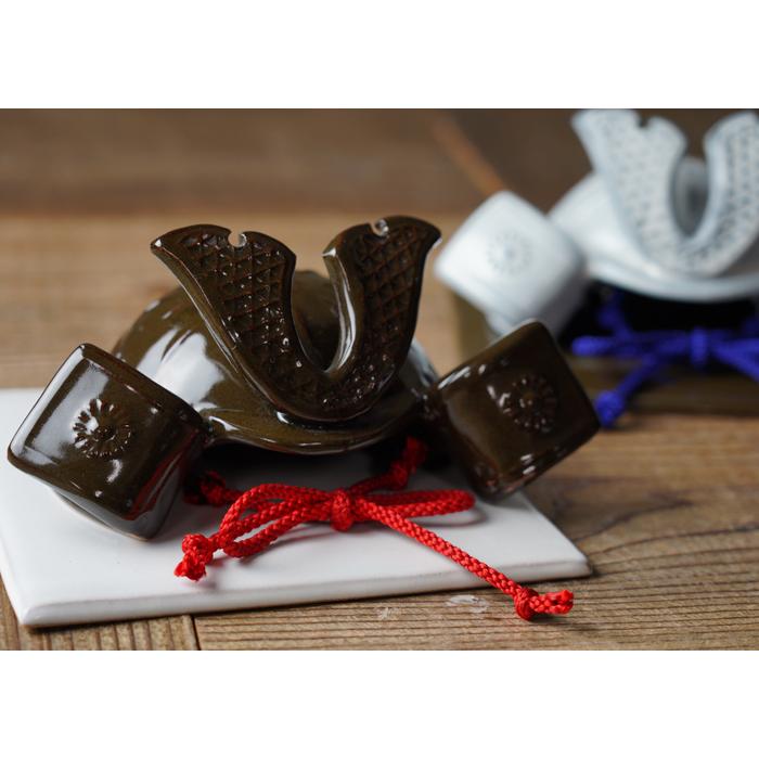 輝玄(きげん) 兜飾り 端午の節句 こどもの日 コンパクト 陶器 益子焼