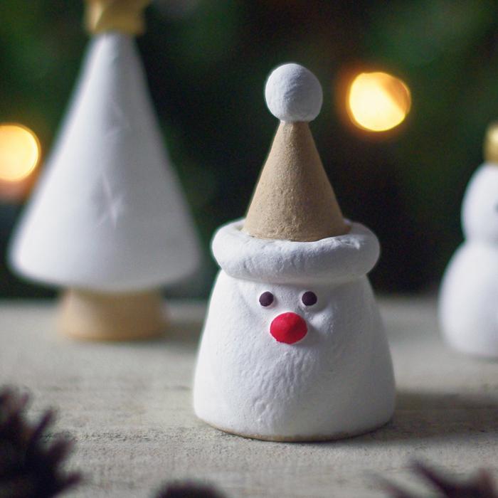 益子焼のX'masオブジェ 【サンタ】 置き物 クリスマス飾り 卓上