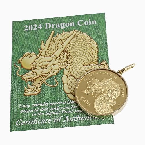 2024年版 干支 タツ 辰 ドラゴン 龍 純金 K24 24金 コイン COIN 金貨 1