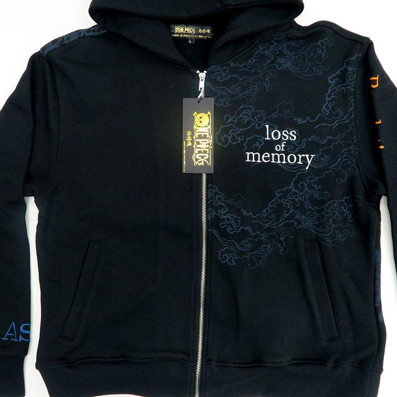 絡繰魂 ワンピースコラボ サボ 刺しゅう ジップアップパーカー M L XL