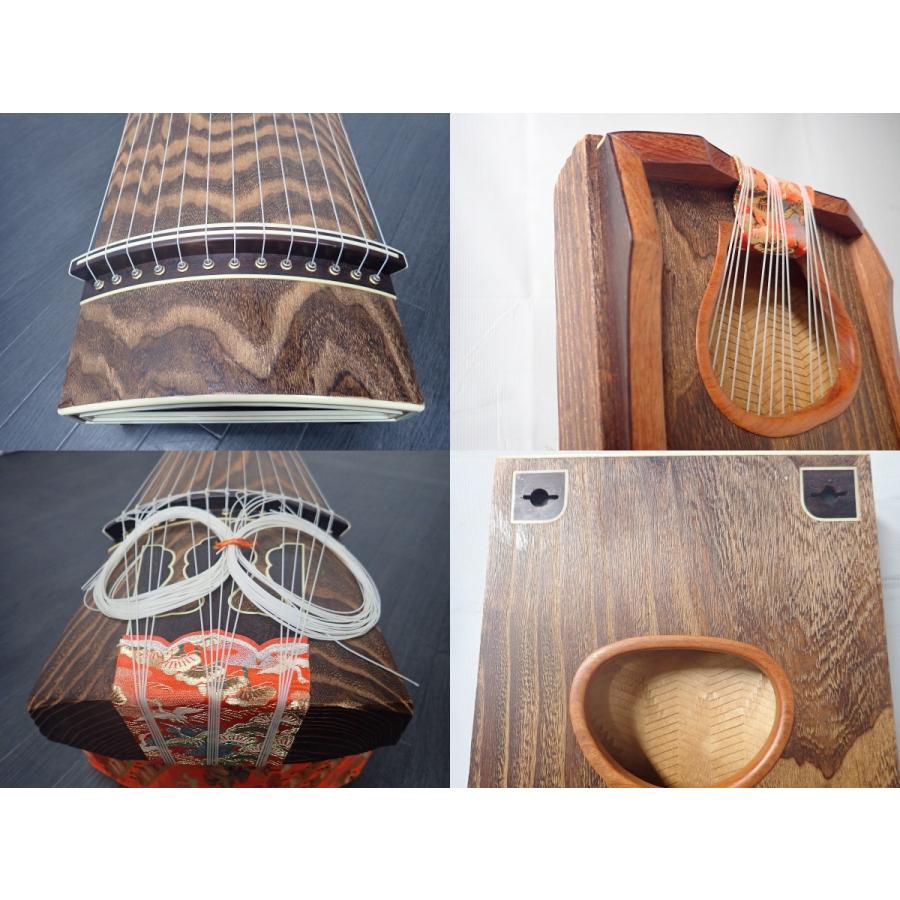 高級 演奏会 琴 『くり甲、綾杉彫、上角巻き』 紅木 刳甲 6尺 箏 和