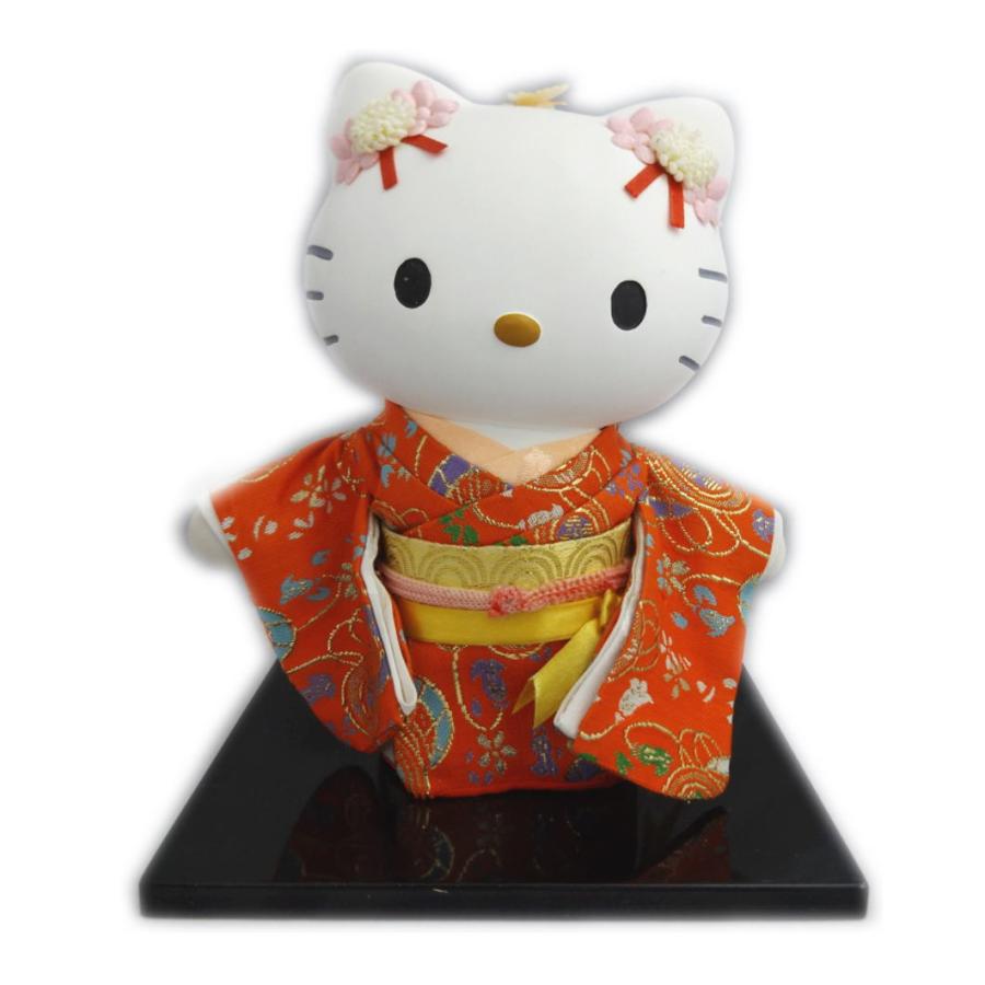 訳有り 少難あり） ハローキティちゃん 人形 振袖 陶器製 和柄 着物