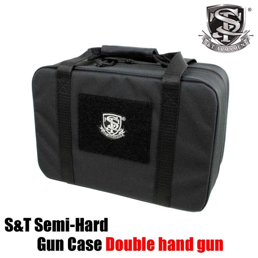 S＆T ARMAMENT S&T セミハード ダブルハンドガンケース Black