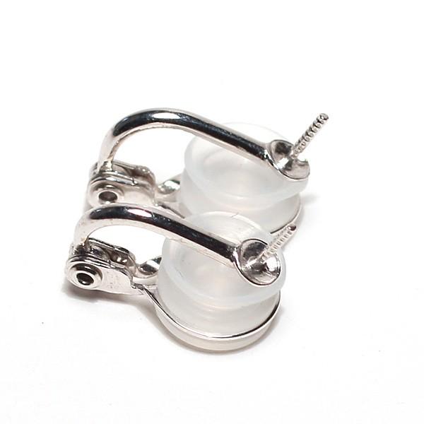 イヤリングパーツ ホワイトゴールド製 パール用 痛くない微調整可