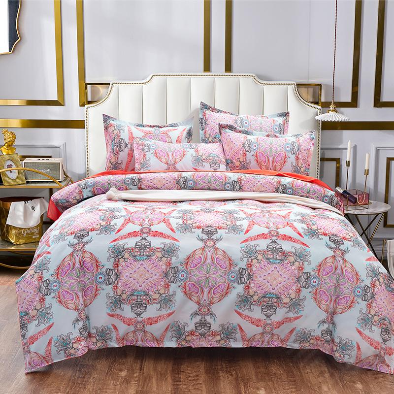 ダブルサイズ ベッド 布団カバー フラットシーツ 枕カバー 4点セット