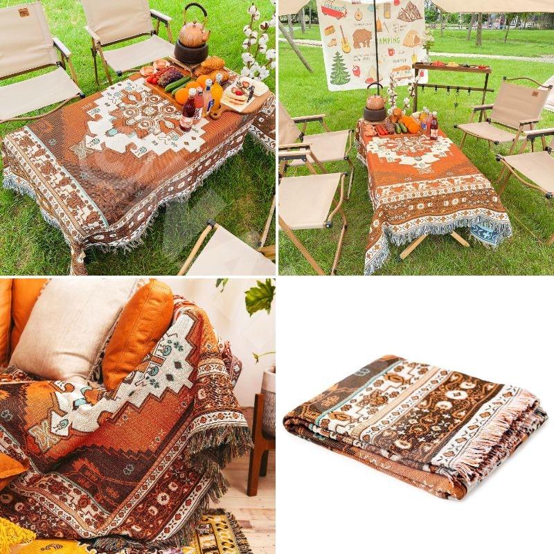 ブランケット 柄 総柄 キャンプ コットン 綿 キャンプにお勧め