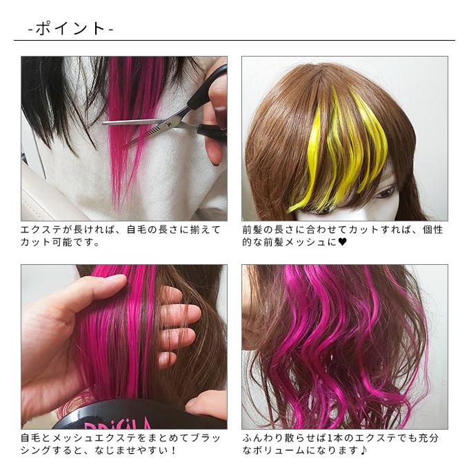 エクステ ウィッグ メッシュエクステンション プリシラ 10秒カラー