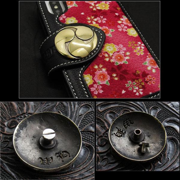 家紋コンチョ 真鍮製 土方歳三 新撰組 左三つ巴 左三つ巴紋 ブラス