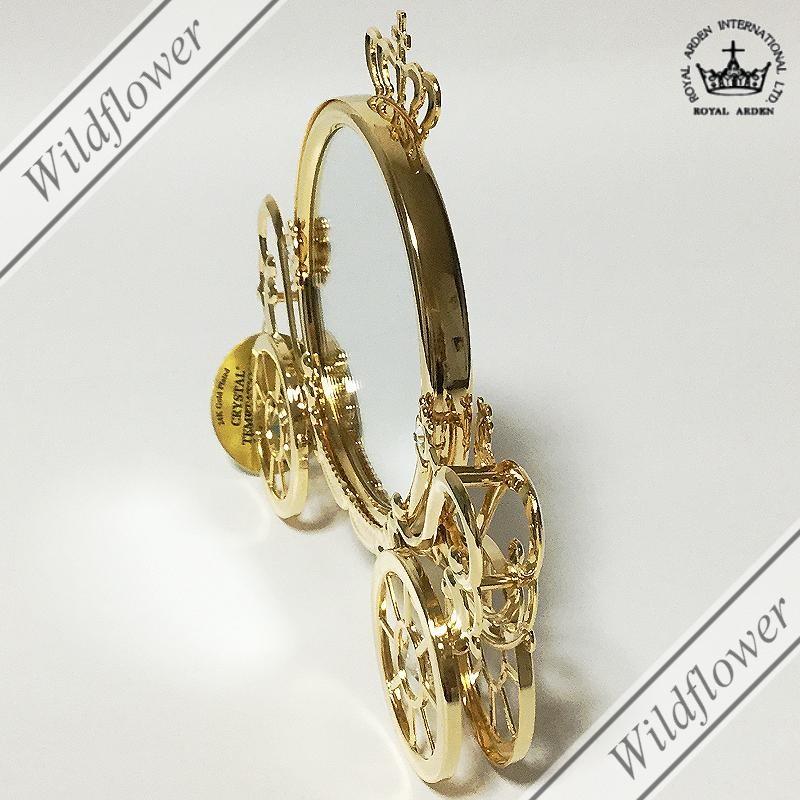 スワロフスキー オブジェ 馬車 オーナメント ミラー ゴールド 鏡