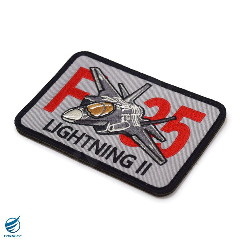 航空自衛隊 F-35 ライトニング パッチ 刺繍 両面 ベルクロ 付き