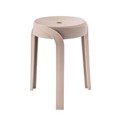 AZUMAYA(東谷) スタッキング スツール 丸椅子 3本脚 ベージュ｜PC