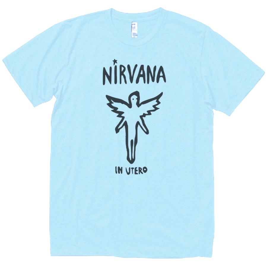 NIRVANA ニルヴァーナ バンド ロック Tシャツ 水色 : Tシャツ専門店