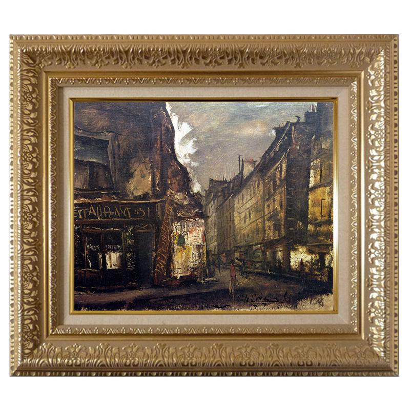 絵画 世界の名画シリーズ フレーム 額縁付 佐伯 祐三 「街」 お買い得