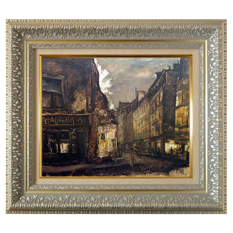 絵画 世界の名画シリーズ フレーム 額縁付 佐伯 祐三 「街」 お買い得