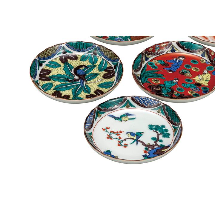 九谷焼 4.5号皿揃 時代絵 和食器 皿 中皿 取皿 人気 ギフト k9-118