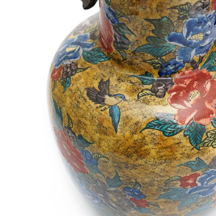 九谷焼 吉田屋風花鳥図壺 花瓶 花器 人気 ギフト 贈り物 結婚祝い