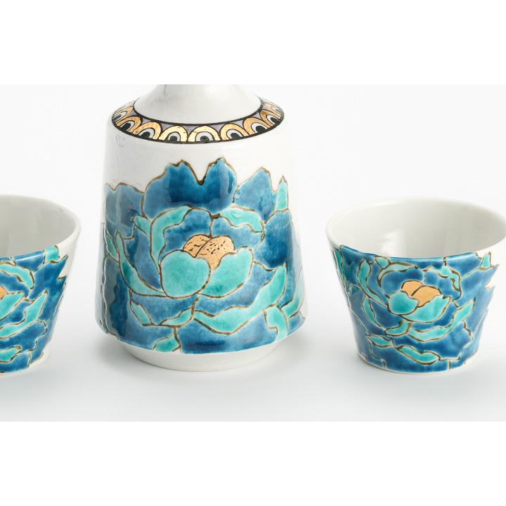 九谷焼 酒器揃 牡丹 碧 / 佐藤剛志 和食器 酒器 セット 人気 ギフト