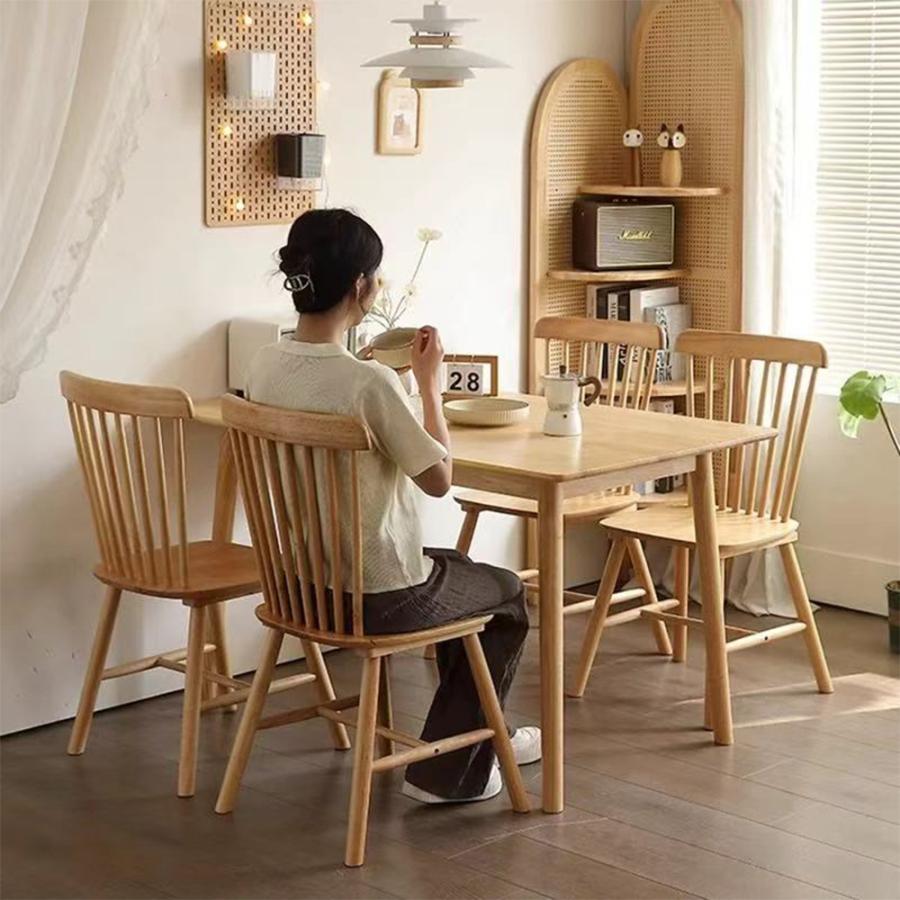 DOMIYA ダイニングチェア ウィンザーチェア 2脚セット木製 無垢材 椅子