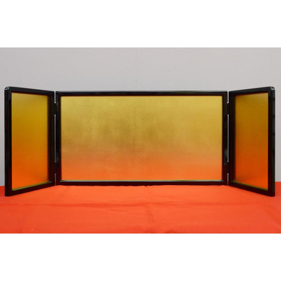 三曲金屏風 13号 安芸の金箔 本仕立 太枠（雛人形むけ屏風） : 人形の