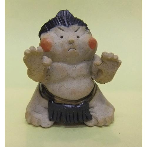 手作りの陶人形 すもう 力士 おすもうさん つっぱり 縁起 癒し置物