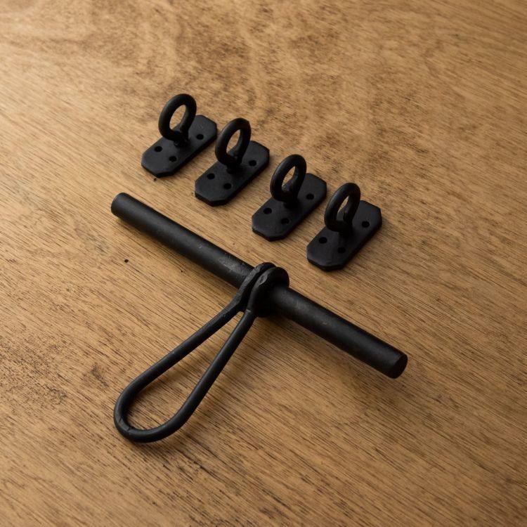 DUVE WI310BK 鉄製 かんぬき 扉用 大 (閂 アイアンドアドロップ