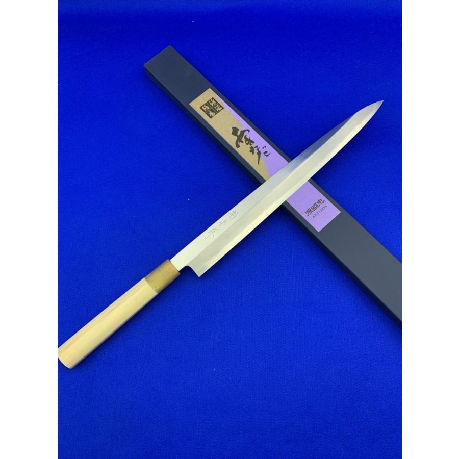 源昭忠 青ニ鋼 柳刃包丁 330mm 尺一 福本作 水野鍛錬所 本鍛錬 水牛柄